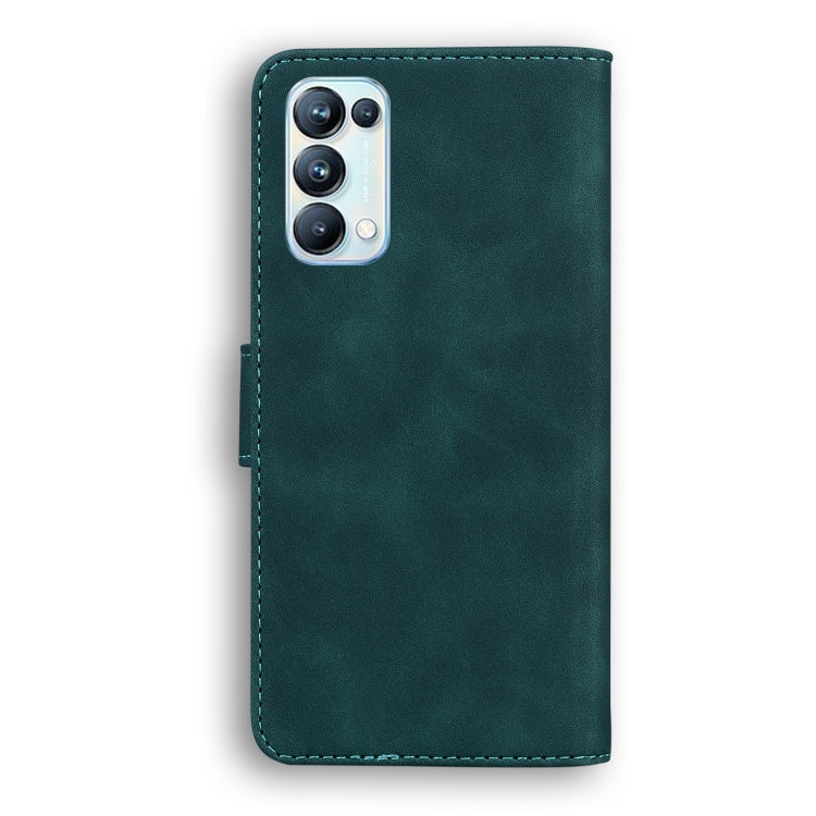 For OPPO Reno5 Pro 5G Skin Feel Pure Color Flip Leather Phone Case