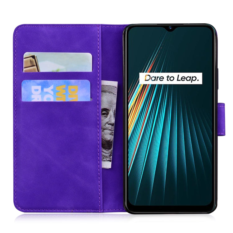 For OPPO Realme 5/5S/6i/5i/Narzo 10/Narzo 10A Skin Feel Pure Color Flip Leather Phone Case