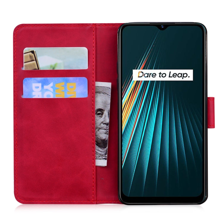 For OPPO Realme 5/5S/6i/5i/Narzo 10/Narzo 10A Skin Feel Pure Color Flip Leather Phone Case