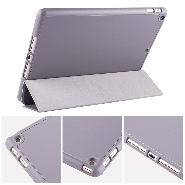 For iPad 10.2 Horizontal Flip Tablet PC PU Leather Case with Three-folding Holder & Pen Slot