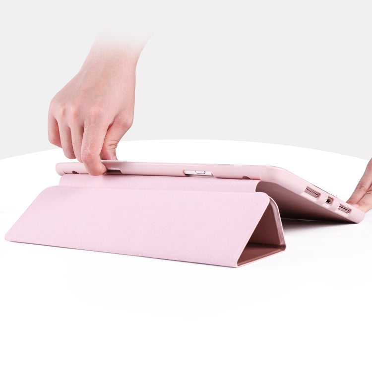 For iPad 10.2 Horizontal Flip Tablet PC PU Leather Case with Three-folding Holder & Pen Slot