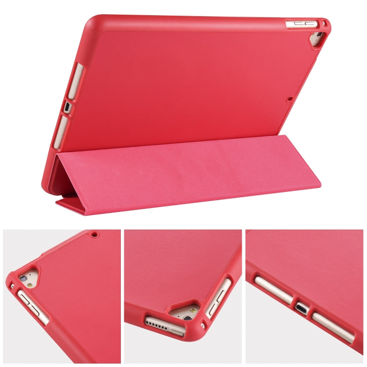 For iPad 9 / 8 / 7 / 6 / 5 Horizontal Flip Tablet PC PU Leather Case with Three-folding Holder & Pen Slot