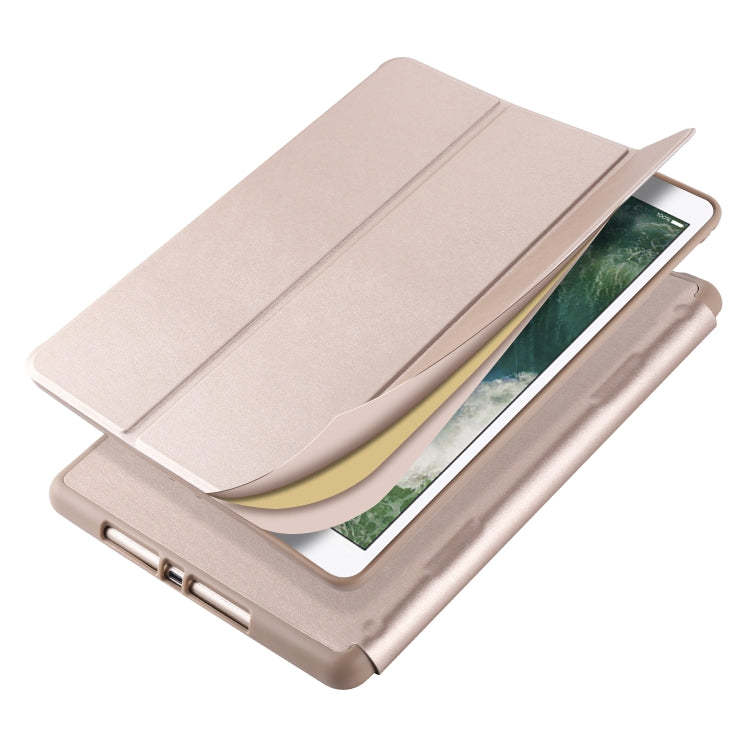 For iPad 9 / 8 / 7 / 6 / 5 Horizontal Flip Tablet PC PU Leather Case with Three-folding Holder & Pen Slot