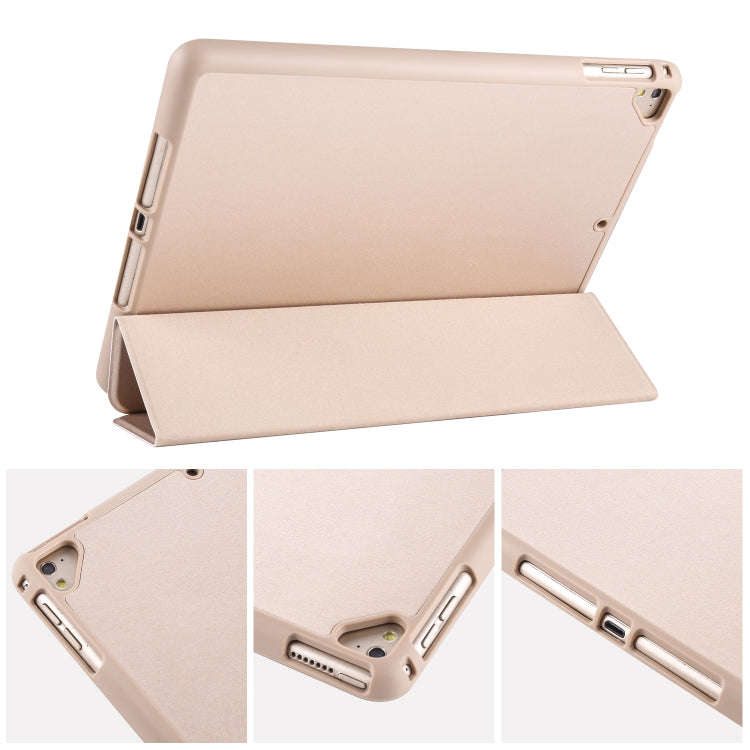 For iPad 9 / 8 / 7 / 6 / 5 Horizontal Flip Tablet PC PU Leather Case with Three-folding Holder & Pen Slot