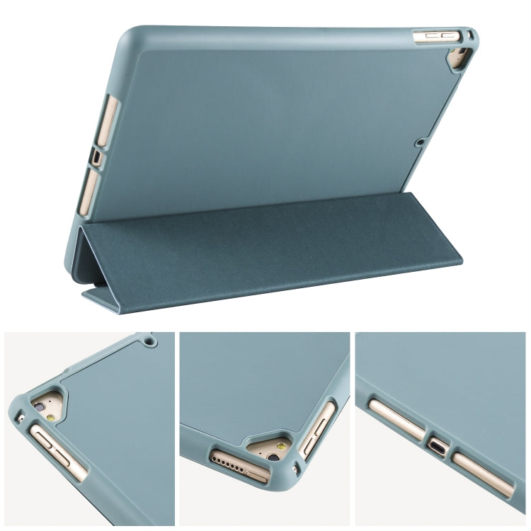 For iPad 9 / 8 / 7 / 6 / 5 Horizontal Flip Tablet PC PU Leather Case with Three-folding Holder & Pen Slot