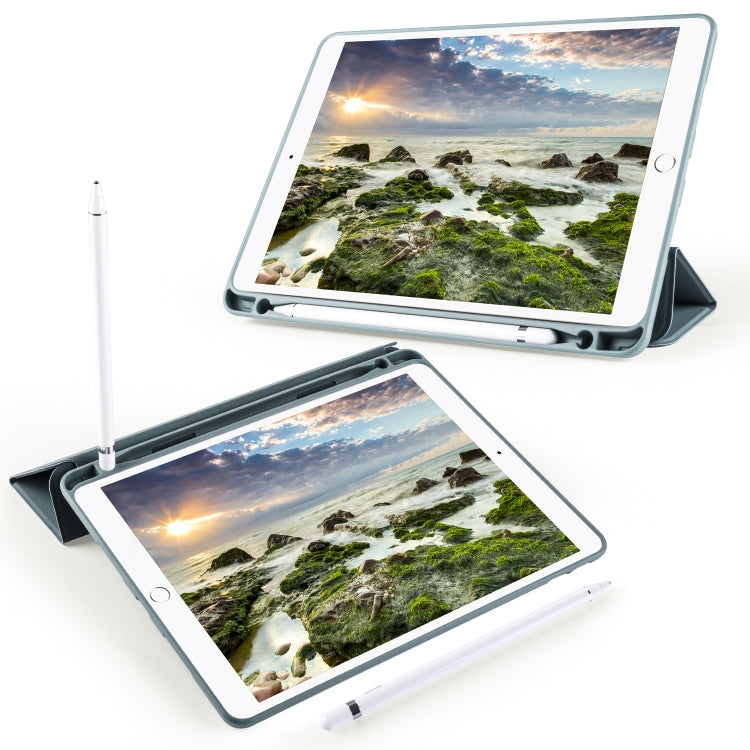 For iPad 9 / 8 / 7 / 6 / 5 Horizontal Flip Tablet PC PU Leather Case with Three-folding Holder & Pen Slot