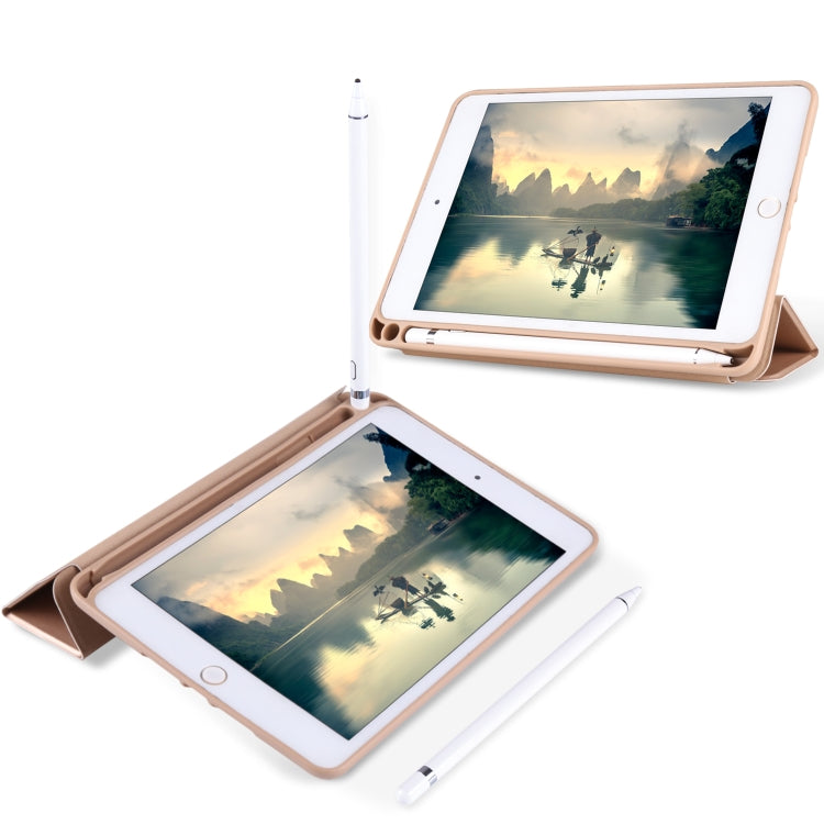 For iPad Mini 5 / 4 Horizontal Flip Tablet PC PU Leather Case with Three-folding Holder & Pen Slot