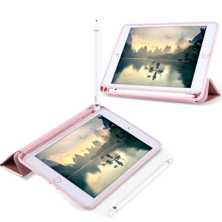 For iPad Mini 5 / 4 Horizontal Flip Tablet PC PU Leather Case with Three-folding Holder & Pen Slot