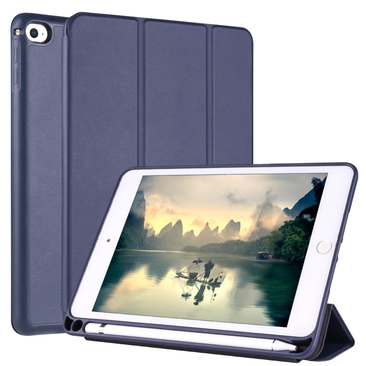 For iPad Mini 5 / 4 Horizontal Flip Tablet PC PU Leather Case with Three-folding Holder & Pen Slot
