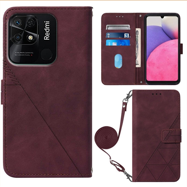 For Xiaomi Redmi 10C 4G Foreign/10 Indian Crossbody 3D Embossed Flip Leather Phone Case