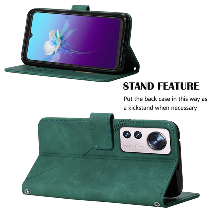 For Xiaomi 12 Crossbody 3D Embossed Flip Leather Phone Case