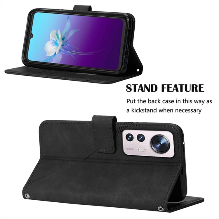 For Xiaomi 12 Pro Crossbody 3D Embossed Flip Leather Phone Case