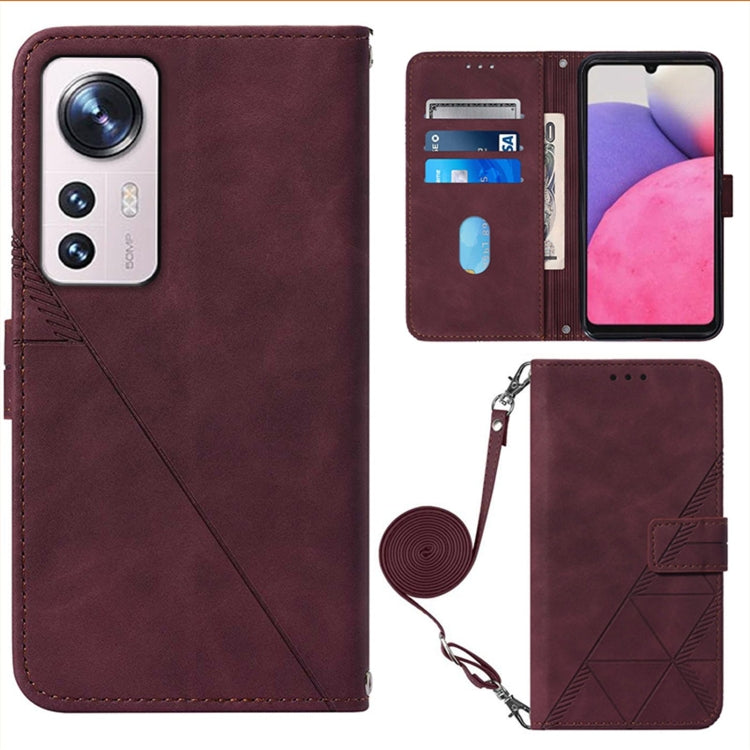 For Xiaomi 12 Pro Crossbody 3D Embossed Flip Leather Phone Case