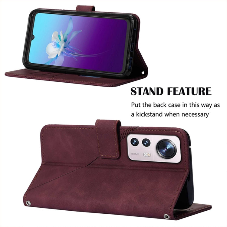 For Xiaomi 12 Pro Crossbody 3D Embossed Flip Leather Phone Case