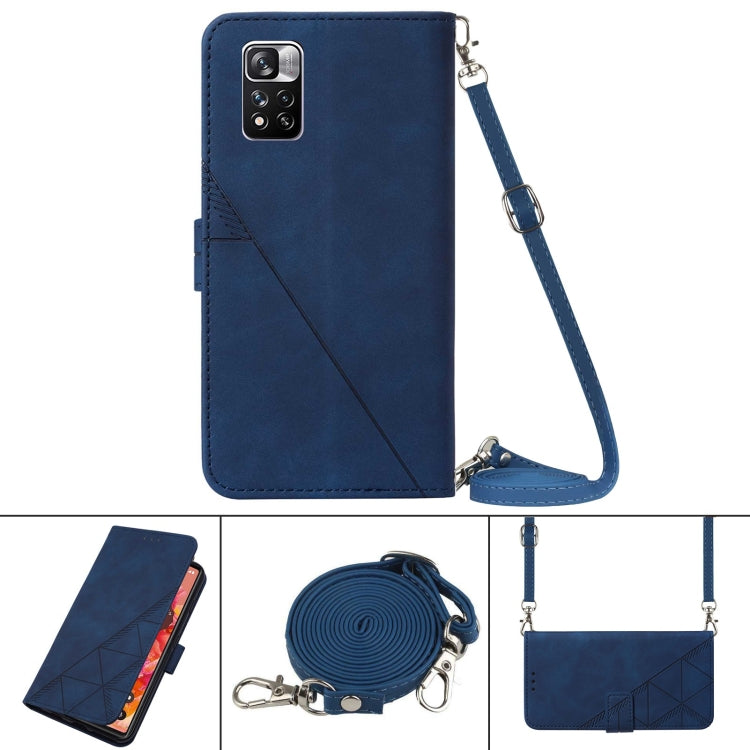 For Xiaomi Redmi Note 11 Pro+ Crossbody 3D Embossed Flip Leather Phone Case
