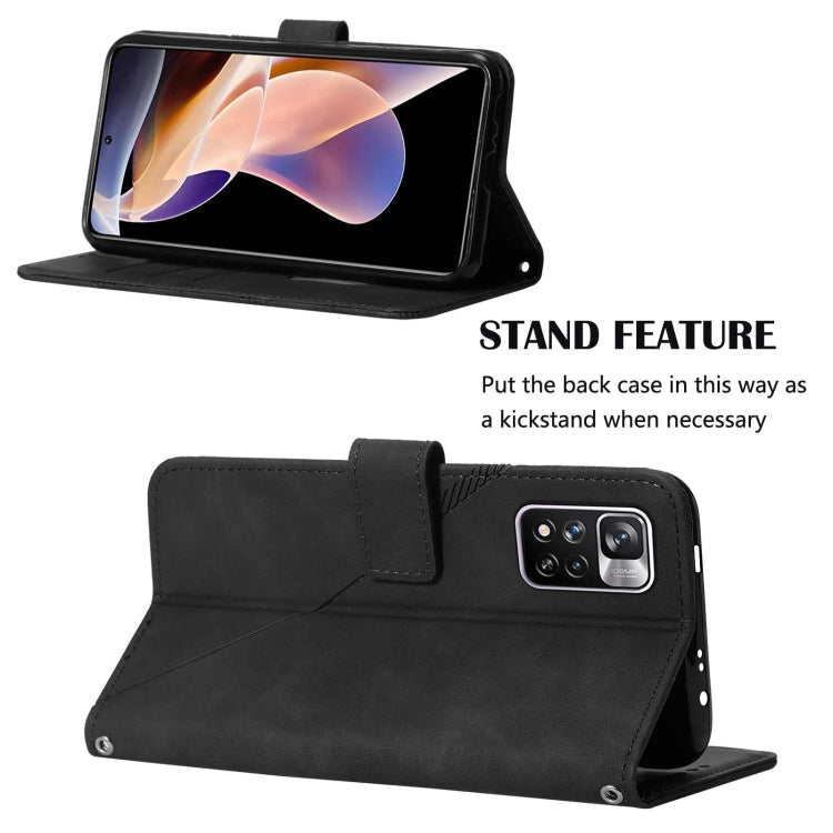 For Xiaomi Redmi Note 11 Pro+ Crossbody 3D Embossed Flip Leather Phone Case