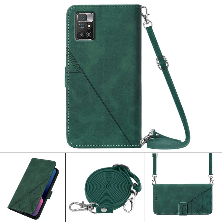 For Xiaomi Redmi Note 11 4G/Redmi 10/10 Prime Crossbody 3D Embossed Flip Leather Phone Case