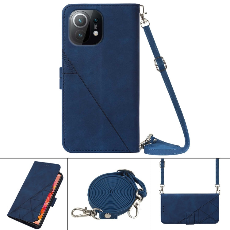 For Xiaomi Mi 11 Crossbody 3D Embossed Flip Leather Phone Case