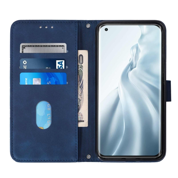 For Xiaomi Mi 11 Crossbody 3D Embossed Flip Leather Phone Case