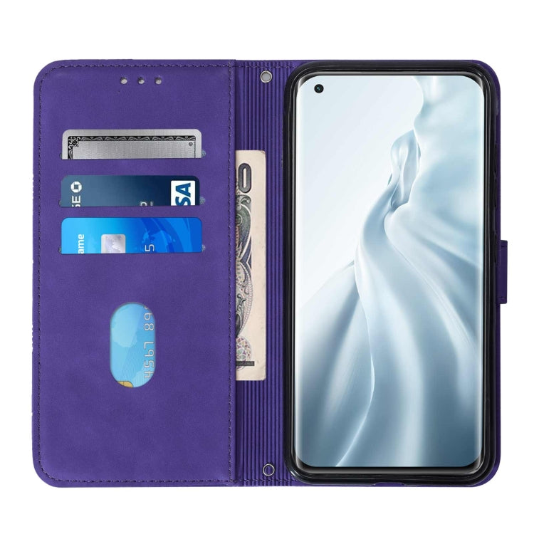 For Xiaomi Mi 11 Crossbody 3D Embossed Flip Leather Phone Case