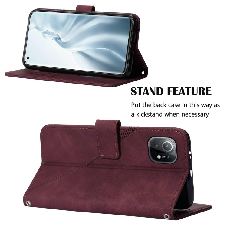 For Xiaomi Mi 11 Crossbody 3D Embossed Flip Leather Phone Case