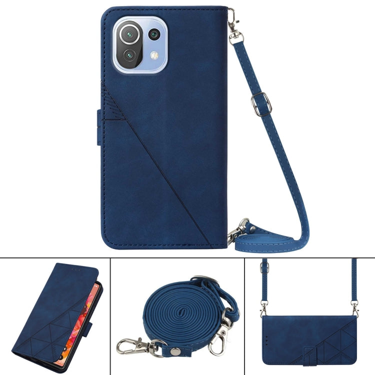 For Xiaomi Mi 11 Lite Crossbody 3D Embossed Flip Leather Phone Case