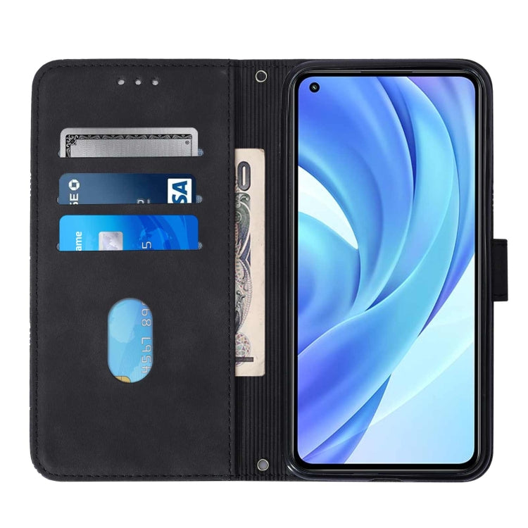 For Xiaomi Mi 11 Lite Crossbody 3D Embossed Flip Leather Phone Case