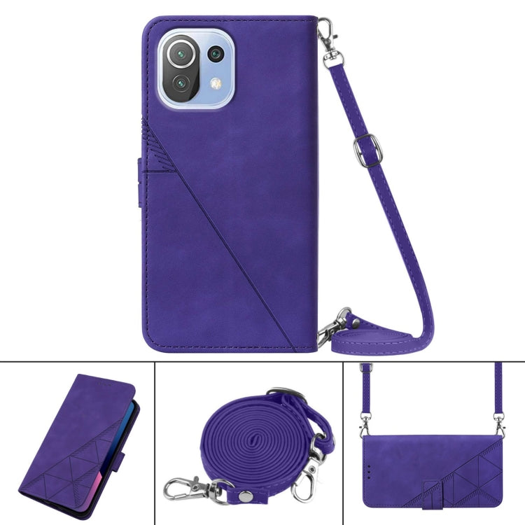 For Xiaomi Mi 11 Lite Crossbody 3D Embossed Flip Leather Phone Case