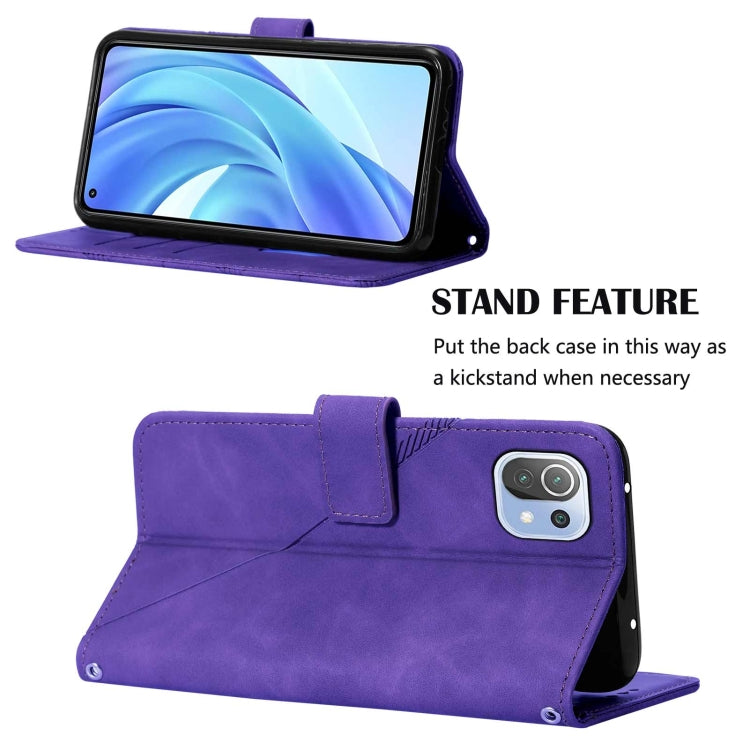 For Xiaomi Mi 11 Lite Crossbody 3D Embossed Flip Leather Phone Case