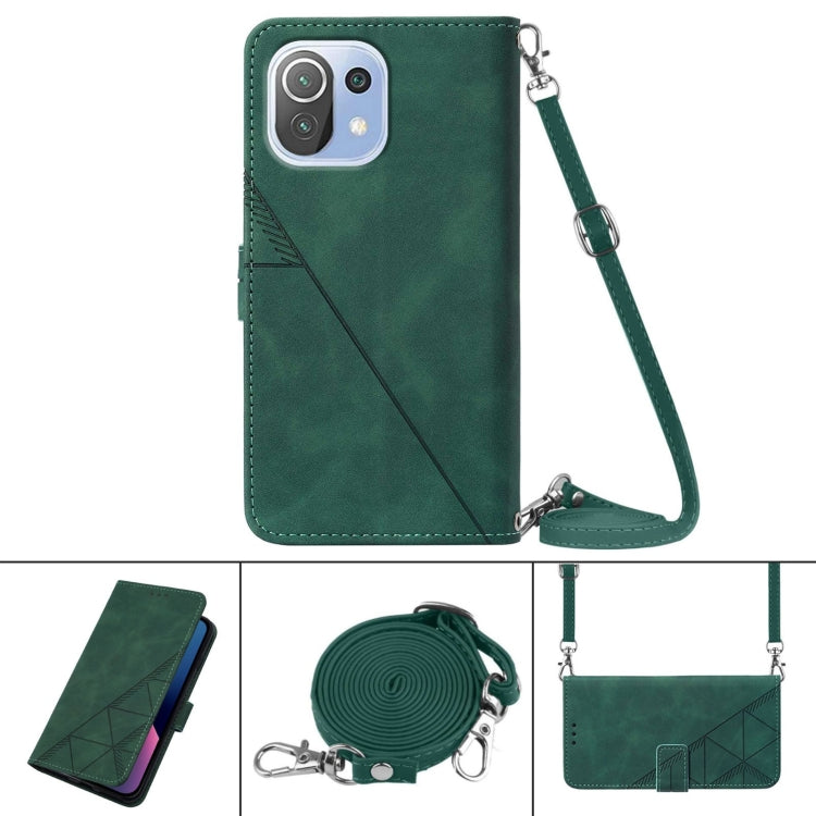 For Xiaomi Mi 11 Lite Crossbody 3D Embossed Flip Leather Phone Case