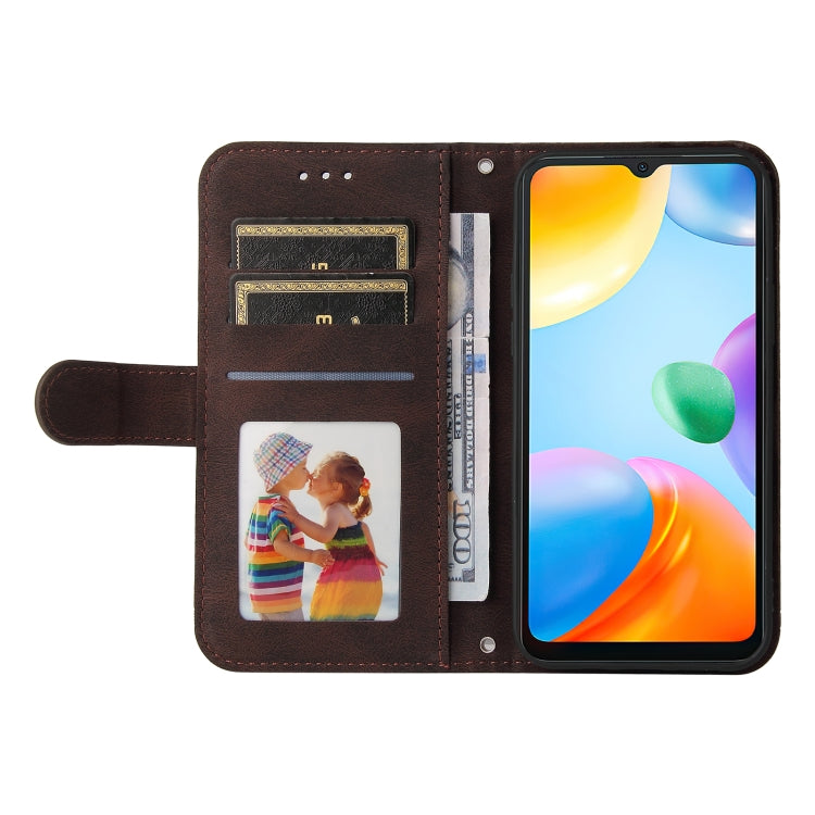 For Xiaomi Redmi 10C 4G / Redmi 10 India Version Skin Feel Life Tree Metal Button Leather Phone Case