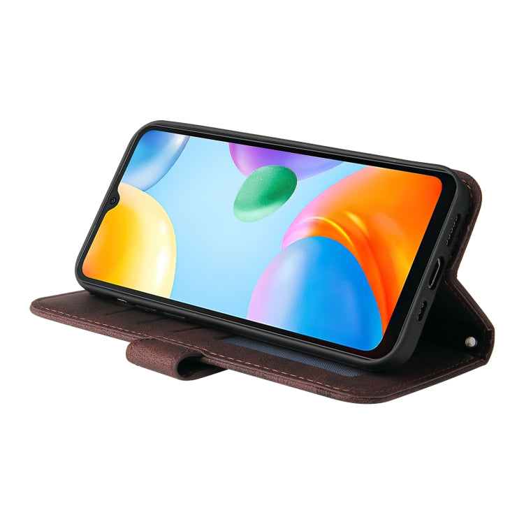 For Xiaomi Redmi 10C 4G / Redmi 10 India Version Skin Feel Life Tree Metal Button Leather Phone Case