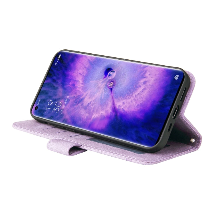 For OPPO Find X5 Skin Feel Life Tree Metal Button Leather Phone Case