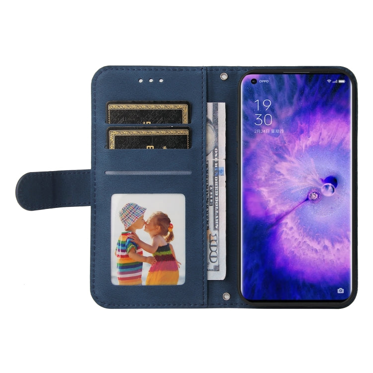 For OPPO Find X5 Pro Skin Feel Life Tree Metal Button Leather Phone Case