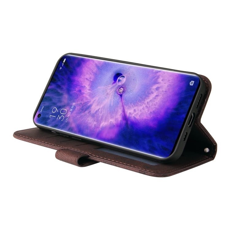 For OPPO Find X5 Pro Skin Feel Life Tree Metal Button Leather Phone Case