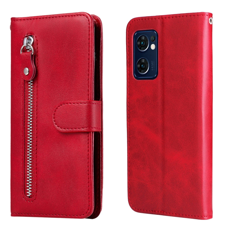 For OPPO Reno7 5G / Find X5 Lite International Version Fashion Calf Texture Zipper Horizontal Flip Leather Case