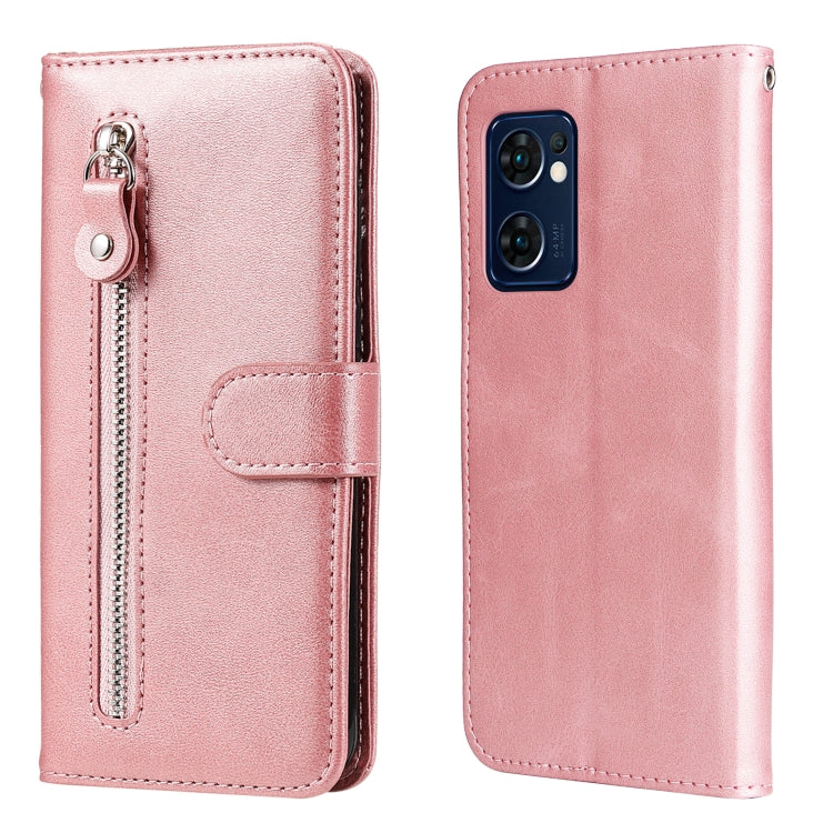 For OPPO Reno7 5G / Find X5 Lite International Version Fashion Calf Texture Zipper Horizontal Flip Leather Case