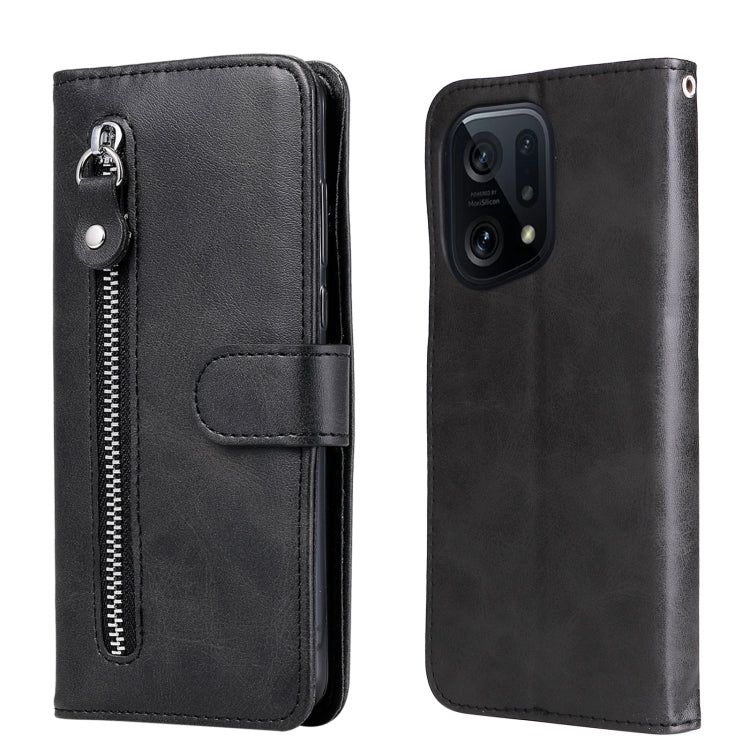For OPPO Find X5 Fashion Calf Texture Zipper Horizontal Flip Leather Case