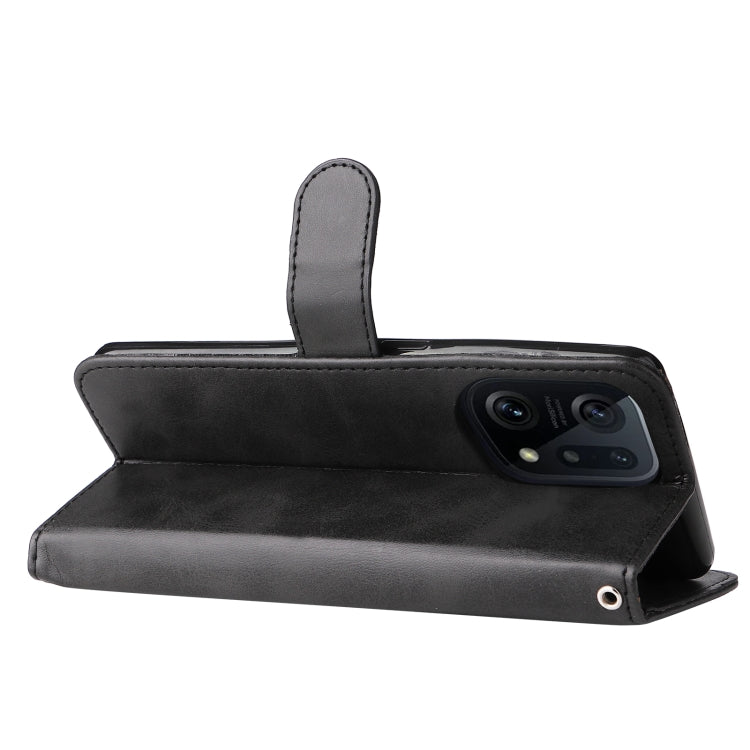 For OPPO Find X5 Fashion Calf Texture Zipper Horizontal Flip Leather Case