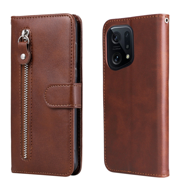 For OPPO Find X5 Fashion Calf Texture Zipper Horizontal Flip Leather Case