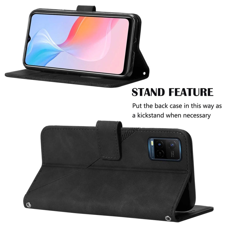 For vivo Y21 2021 / Y33s / Y21s Crossbody 3D Embossed Flip Leather Phone Case