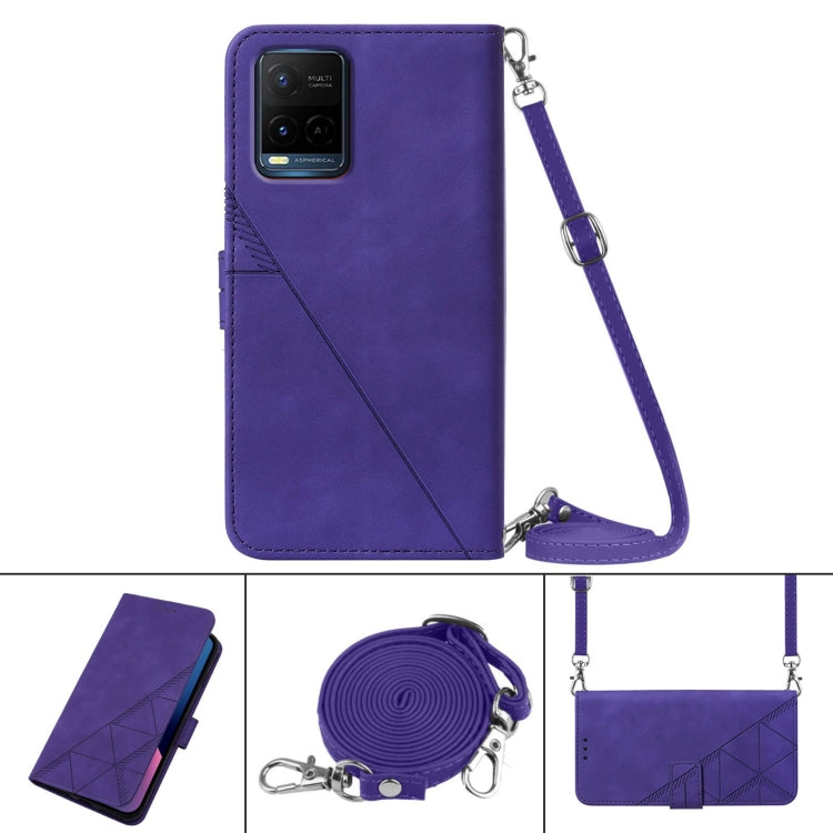 For vivo Y21 2021 / Y33s / Y21s Crossbody 3D Embossed Flip Leather Phone Case