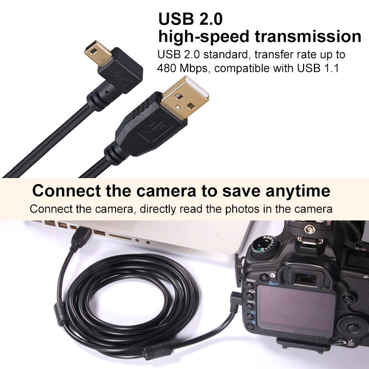2m Elbow Mini 5 Pin to USB 2.0 Camera Extension Data Cable