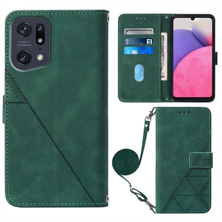For OPPO Find X5 Pro Crossbody 3D Embossed Flip Leather Phone Case