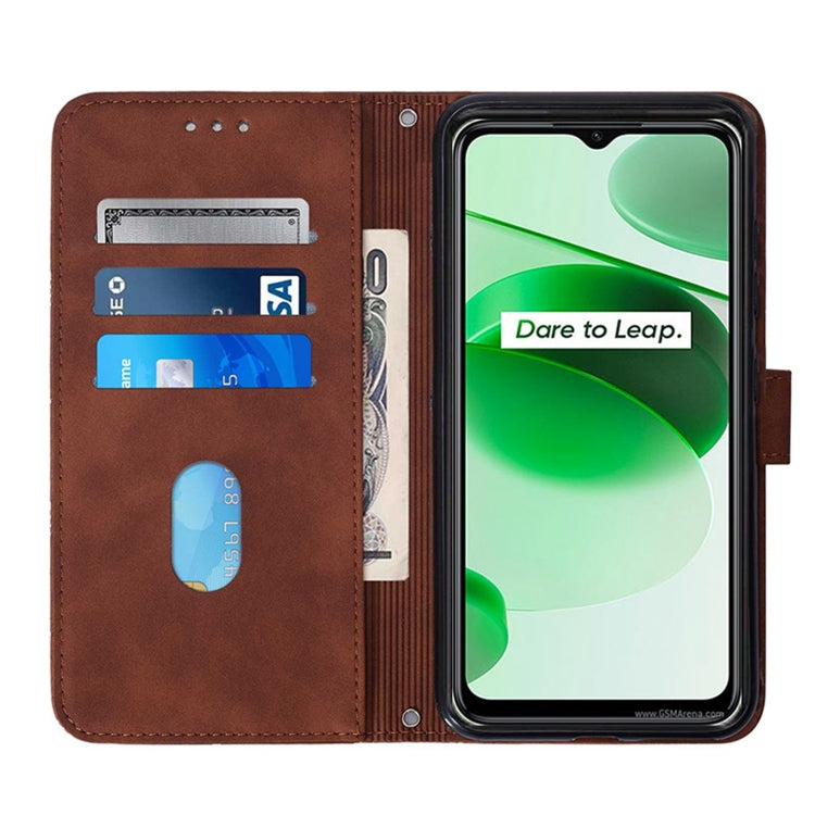 For OPPO Realme C35 Crossbody 3D Embossed Flip Leather Phone Case