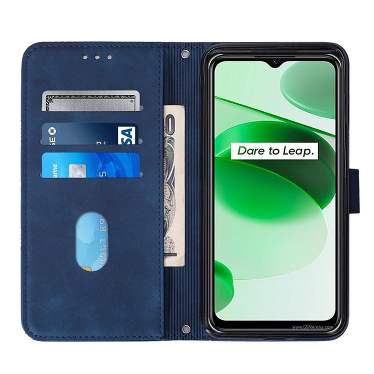 For OPPO Realme C35 Crossbody 3D Embossed Flip Leather Phone Case