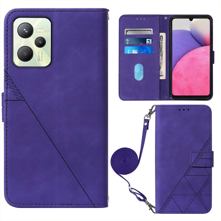 For OPPO Realme C35 Crossbody 3D Embossed Flip Leather Phone Case