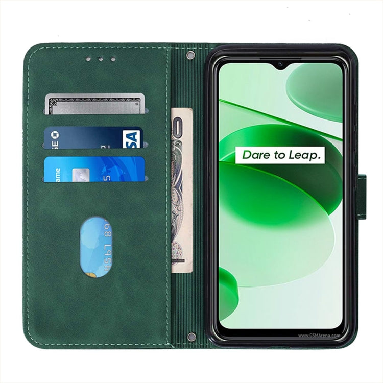 For OPPO Realme C35 Crossbody 3D Embossed Flip Leather Phone Case