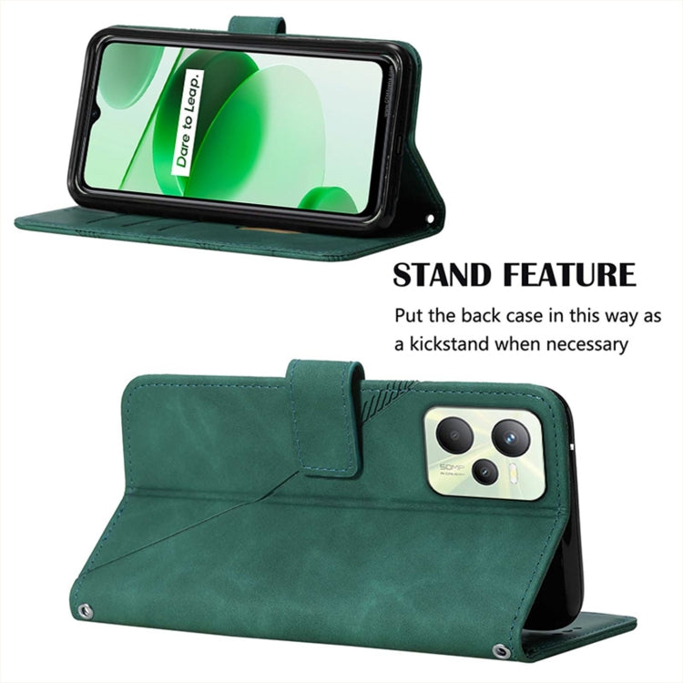 For OPPO Realme C35 Crossbody 3D Embossed Flip Leather Phone Case