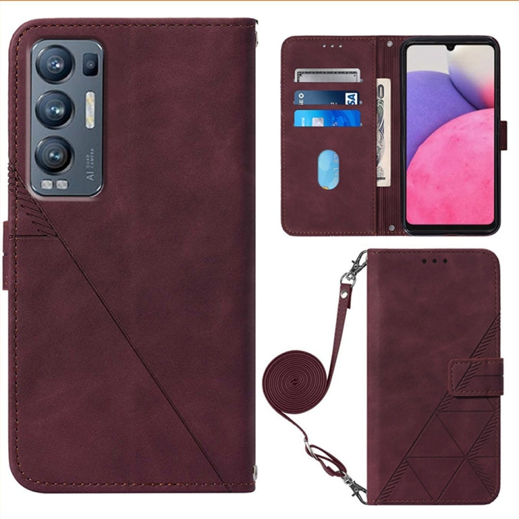 For OPPO Reno5 Pro+ 5G / Find X3 Neo Crossbody 3D Embossed Flip Leather Phone Case